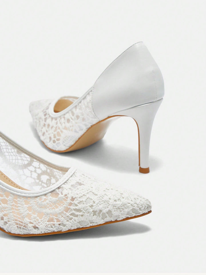 Pantofi cu toc SHEIN, alb