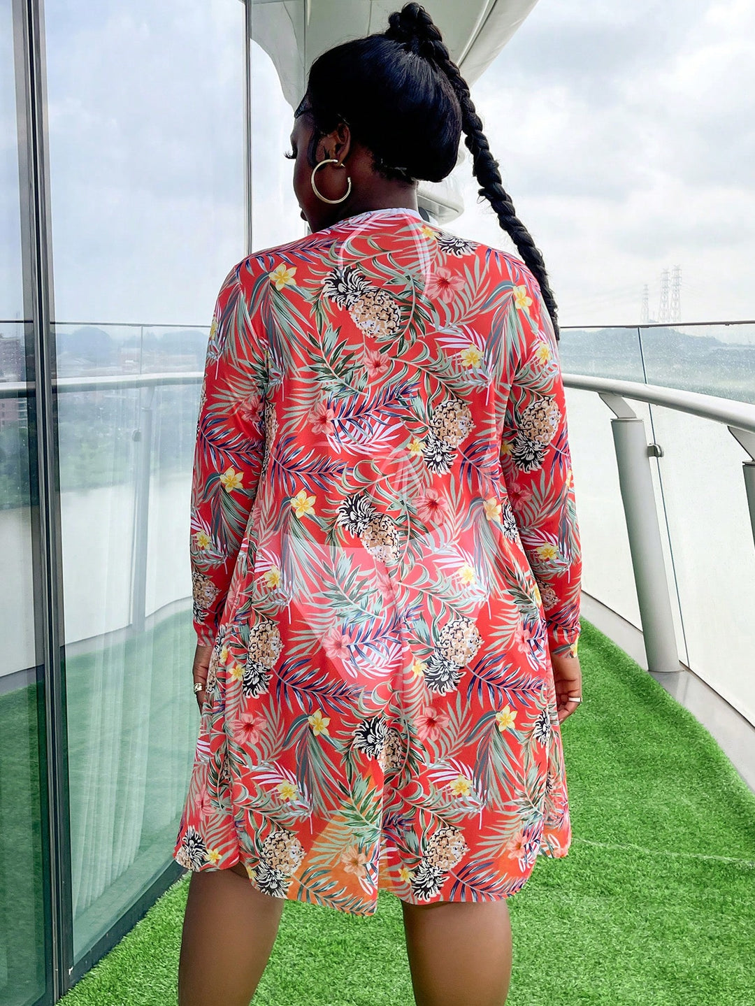 Kimono de plaja SHEIN, portocaliu