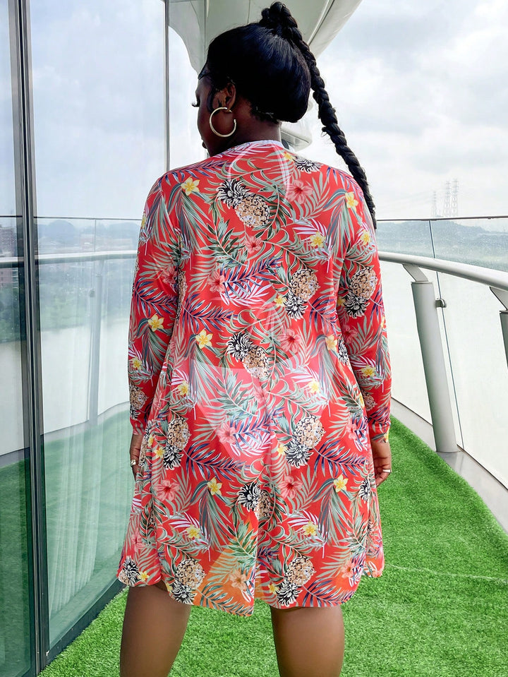 Kimono de plaja SHEIN, portocaliu