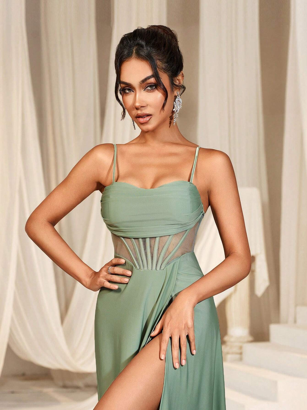Rochie de ocazie SHEIN, verde