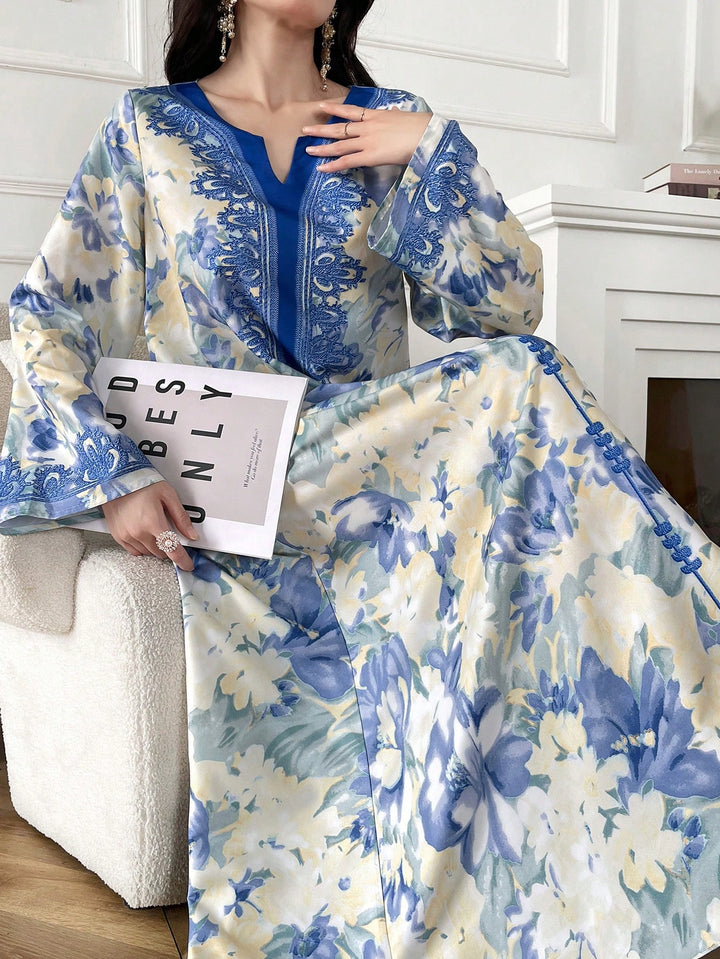 Set caftan și jalabiya SHEIN, albastru