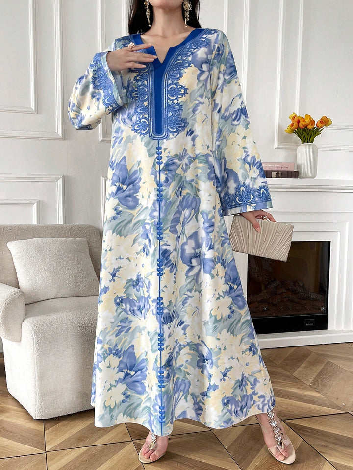 Set caftan și jalabiya SHEIN, albastru