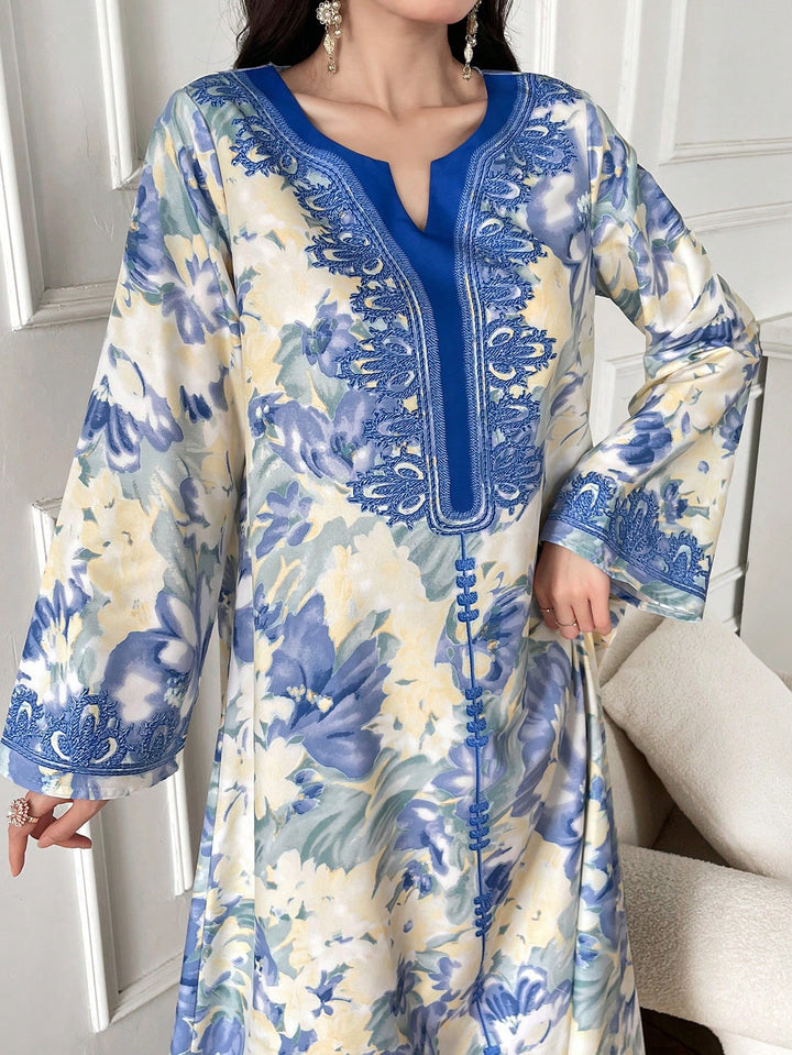 Set caftan și jalabiya SHEIN, albastru