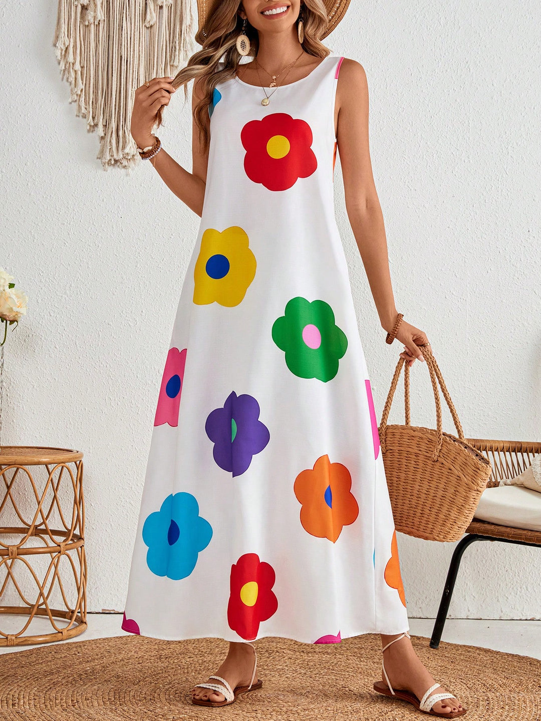 Rochie maxi SHEIN, alb
