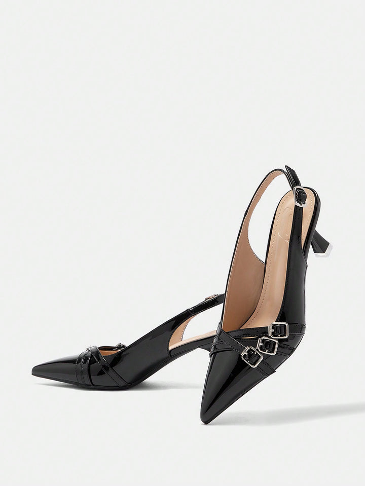 Pantofi cu toc SHEIN, negru