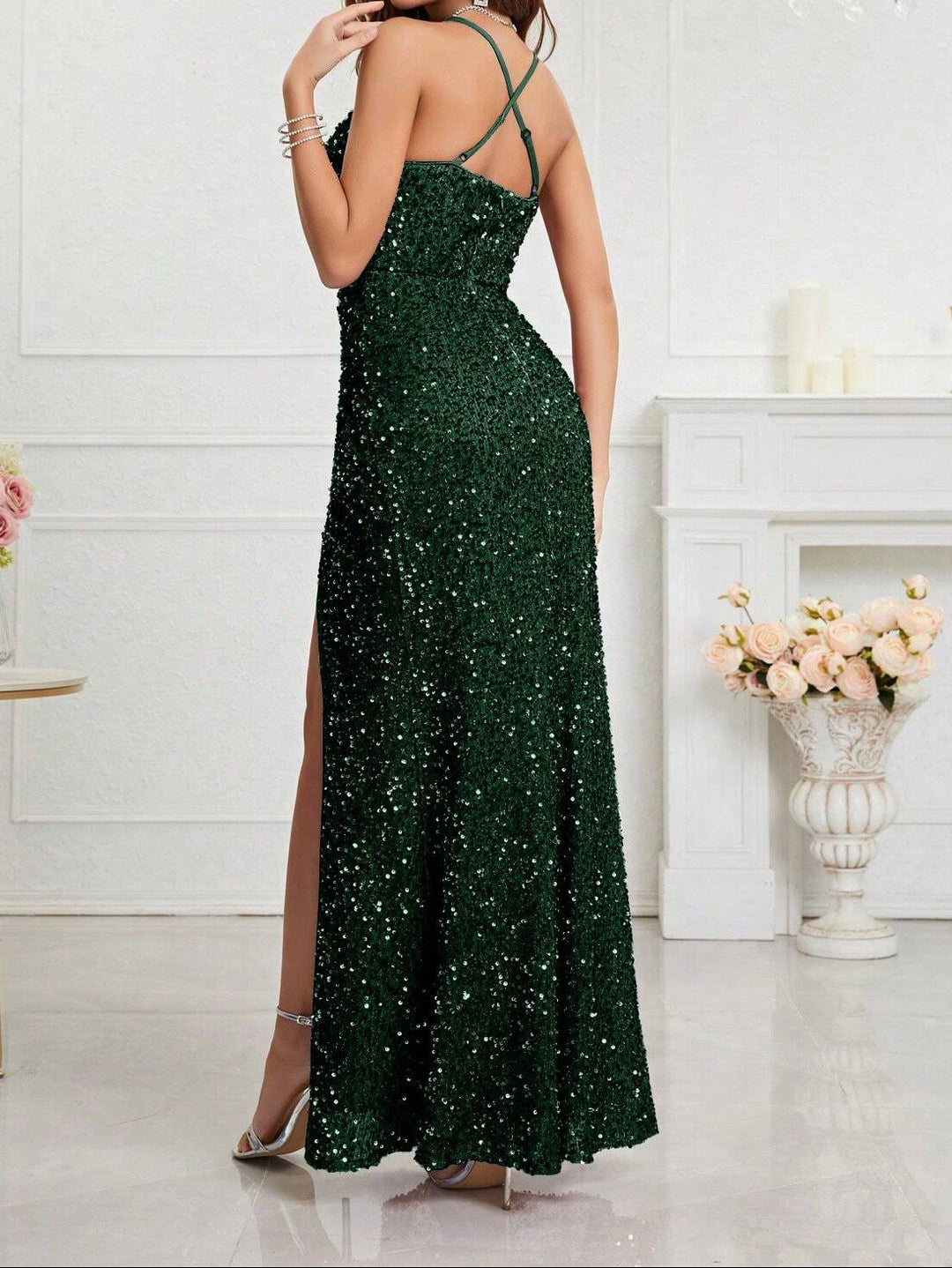 Rochie maxi SHEIN, verde
