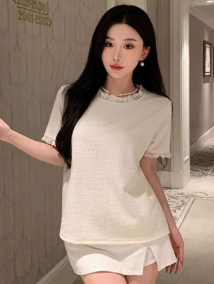 Tricou SHEIN, crem