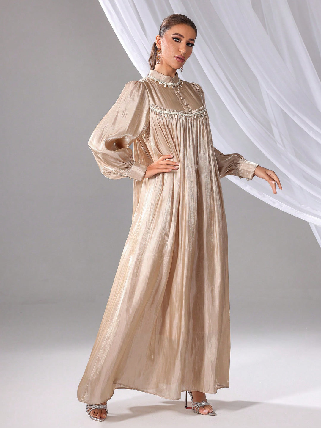 Rochie maxi SHEIN, bej