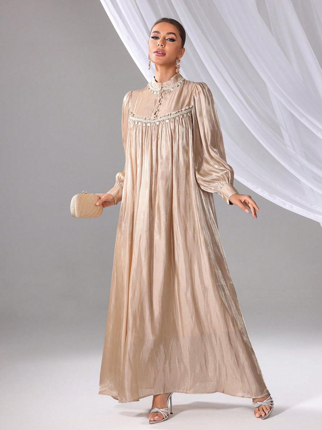 Rochie maxi SHEIN, bej