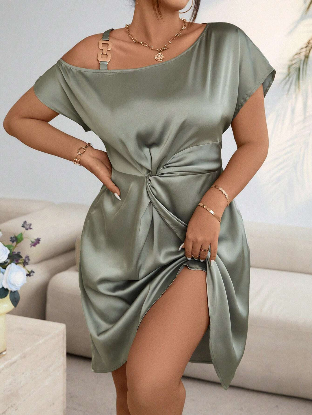 Rochie mini SHEIN, verde