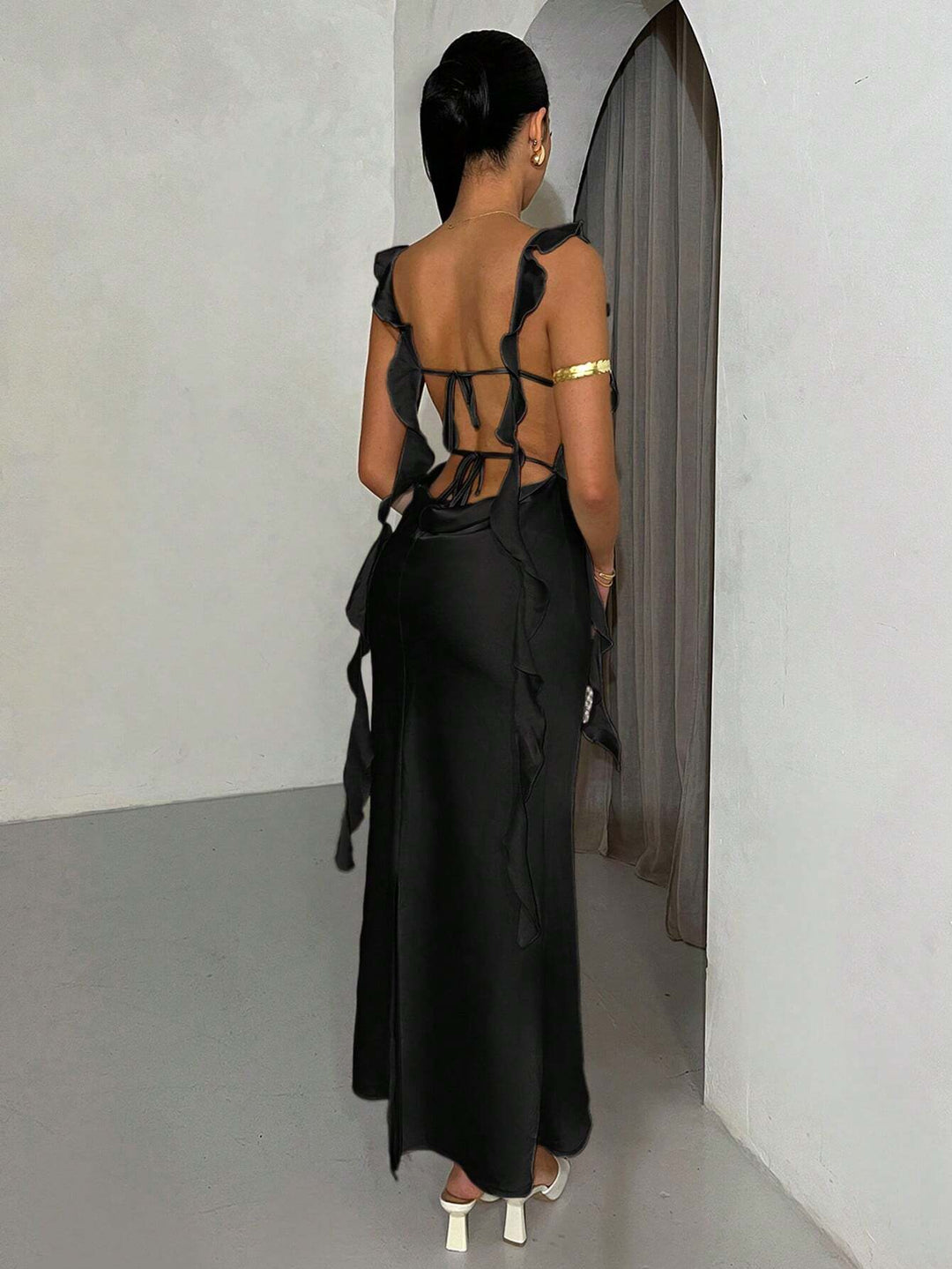 SHEIN maxi ruha, fekete