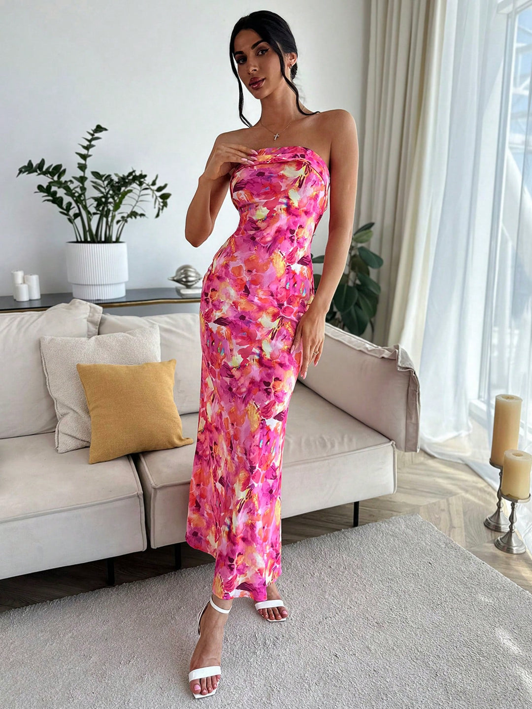 Rochie maxi SHEIN, mix culori