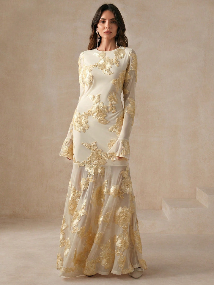 Rochie maxi SHEIN, bej