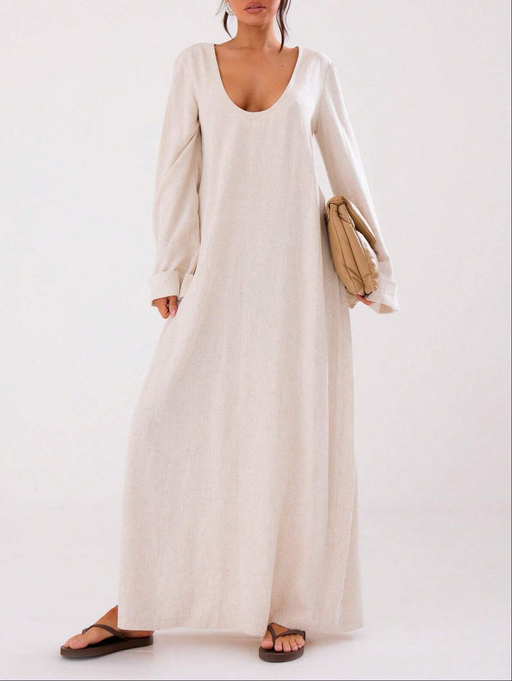 Rochie maxi SHEIN, crem