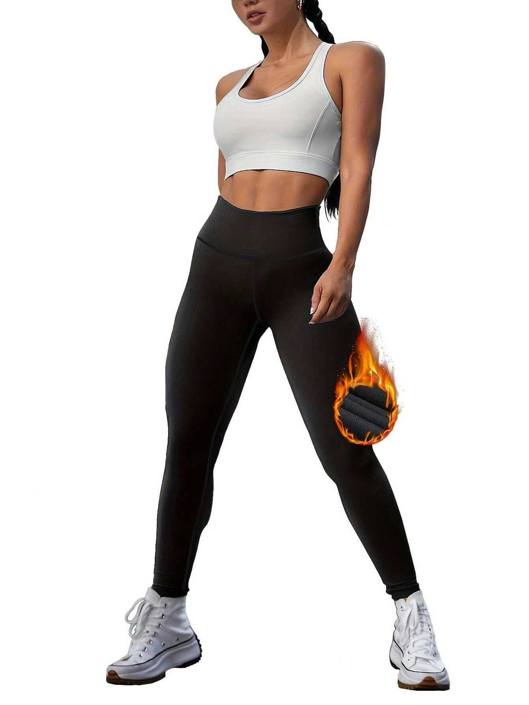 Colanți sport SHEIN, negru