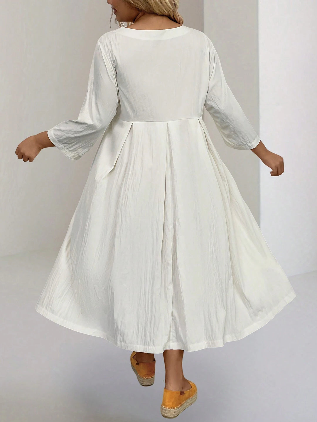 Rochie midi Shein Curve+, crem