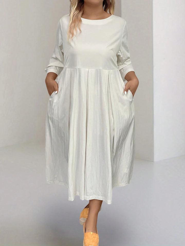 Rochie midi Shein Curve+, crem