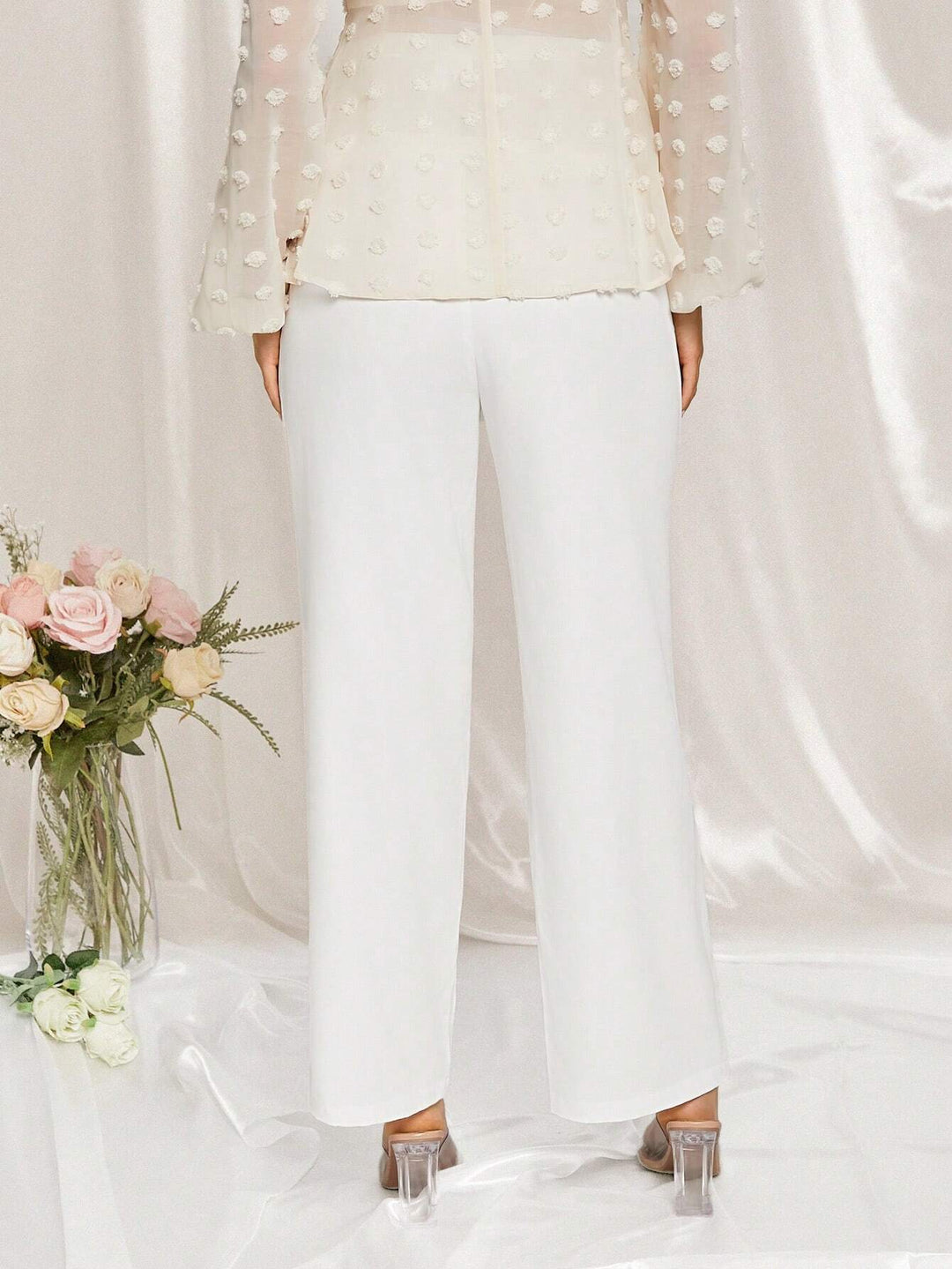 Pantaloni SHEIN, alb