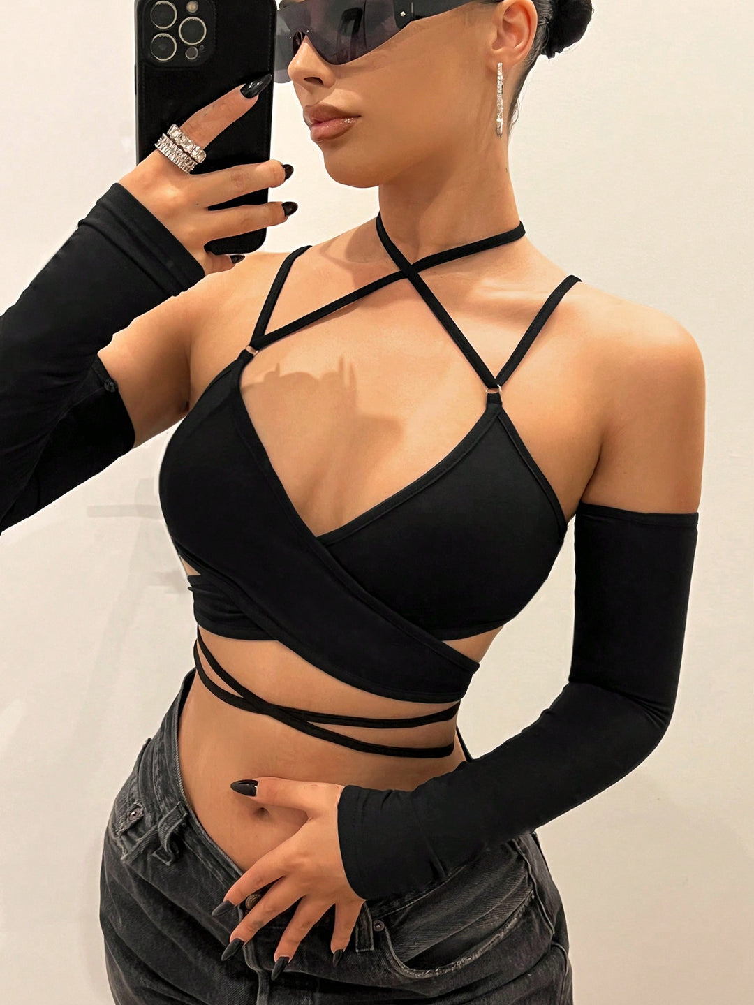 Top SHEIN, negru