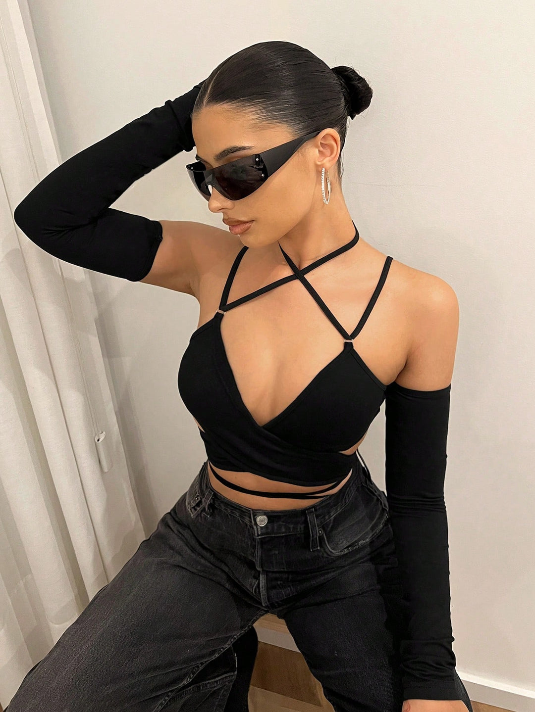 Top SHEIN, negru