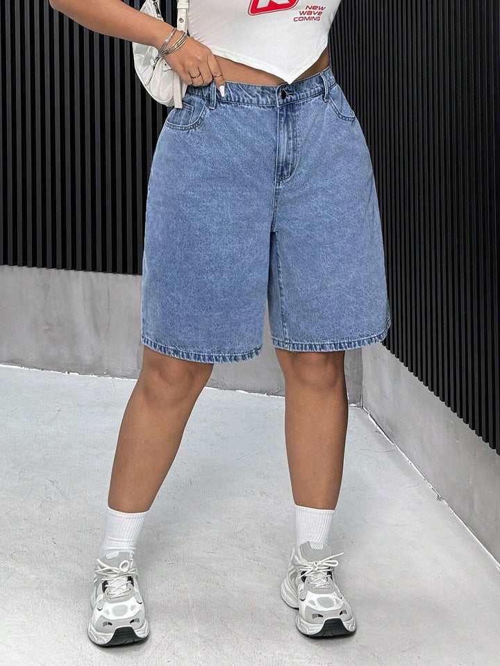 Pantaloni scurți de blugi SHEIN, albastru