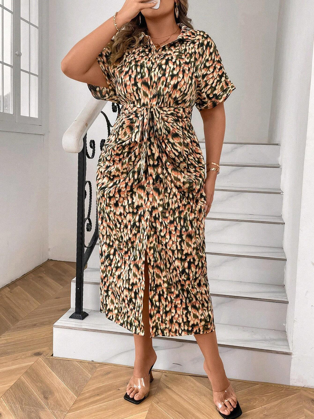 Rochie midi SHEIN, mix culori
