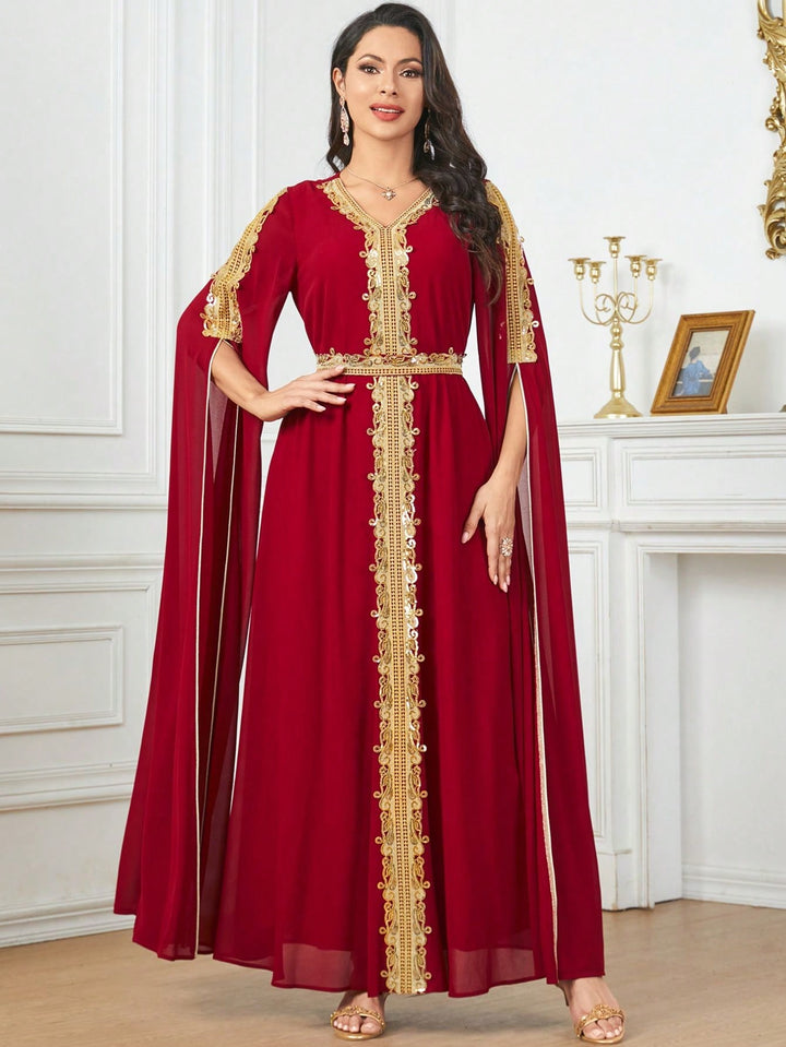 Set caftan și jalabiya SHEIN, roșu
