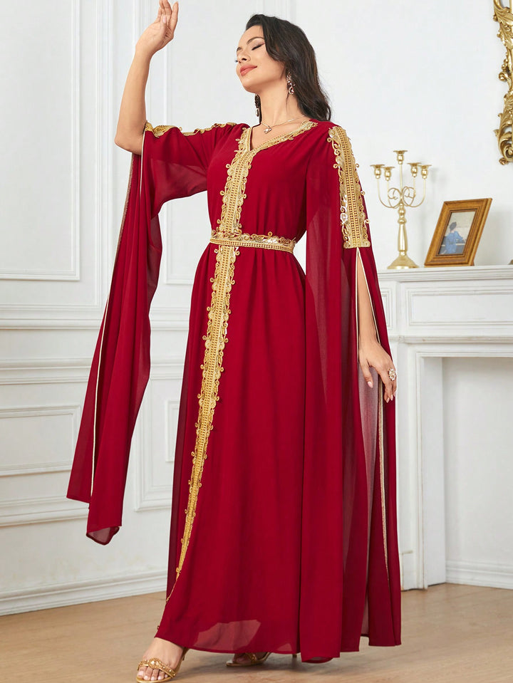 Set caftan și jalabiya SHEIN, roșu