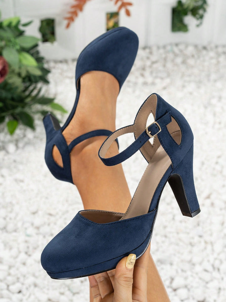 Pantofi cu toc SHEIN, albastru