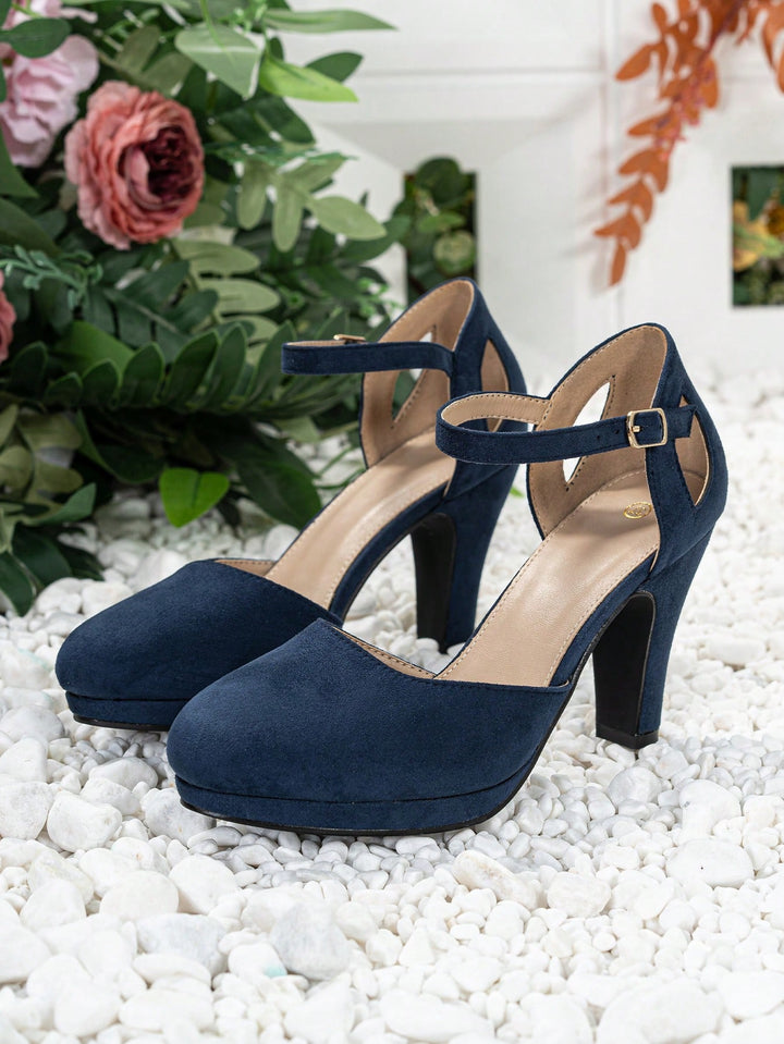 Pantofi cu toc SHEIN, albastru