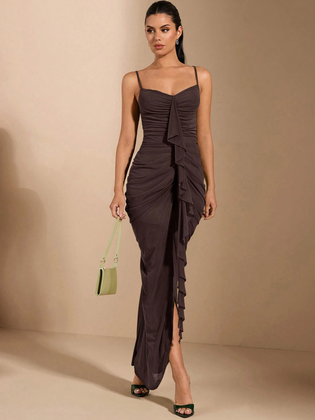 Rochie midi SHEIN, maro