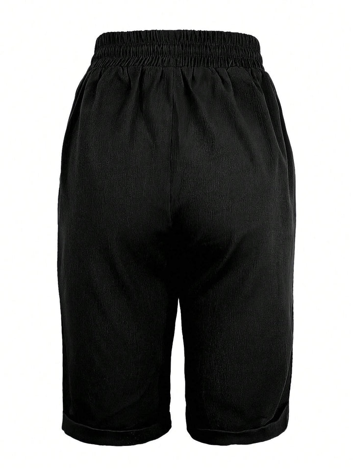 Pantaloni 3/4 SHEIN, negru