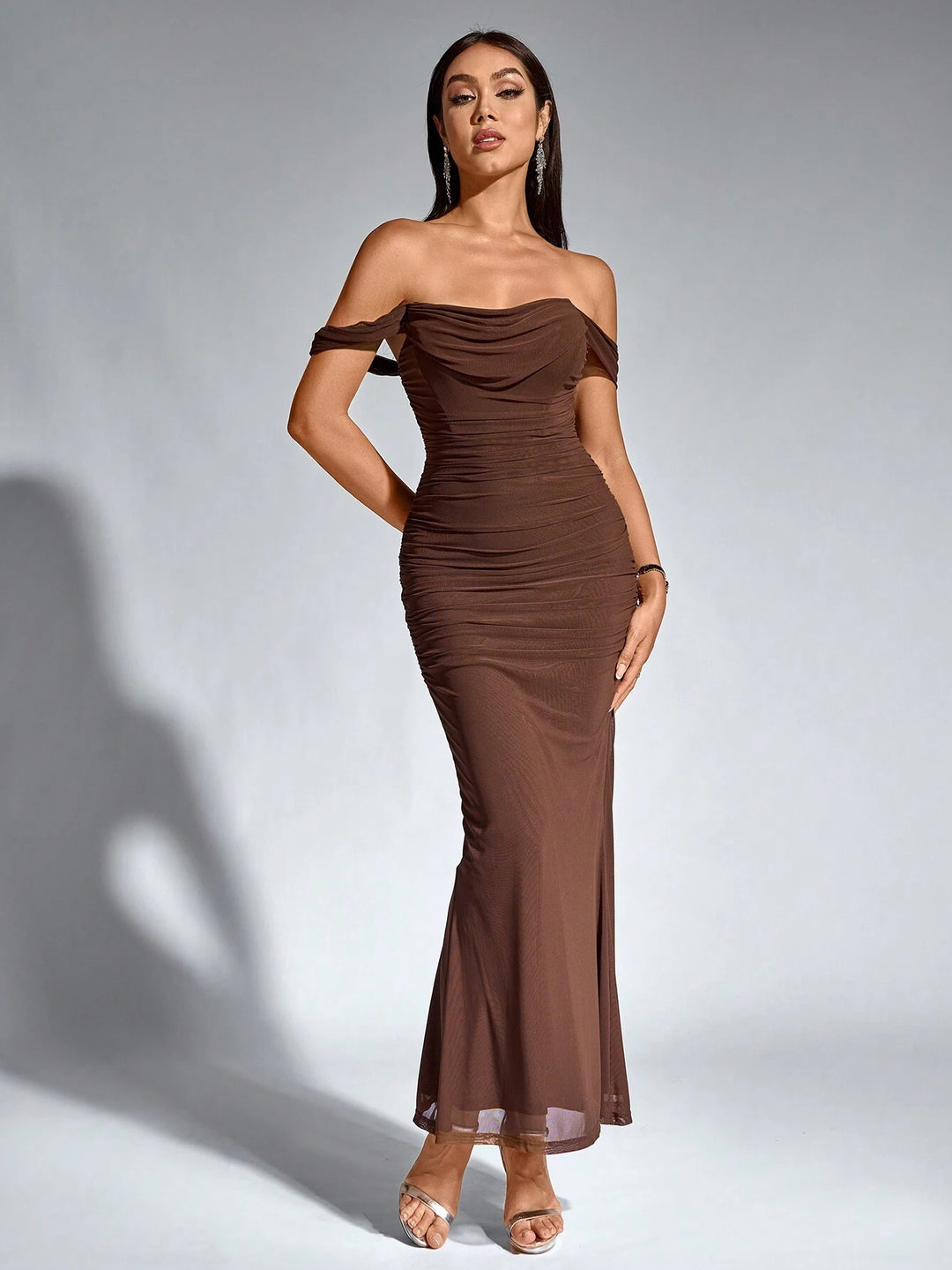 Rochie maxi SHEIN, maro