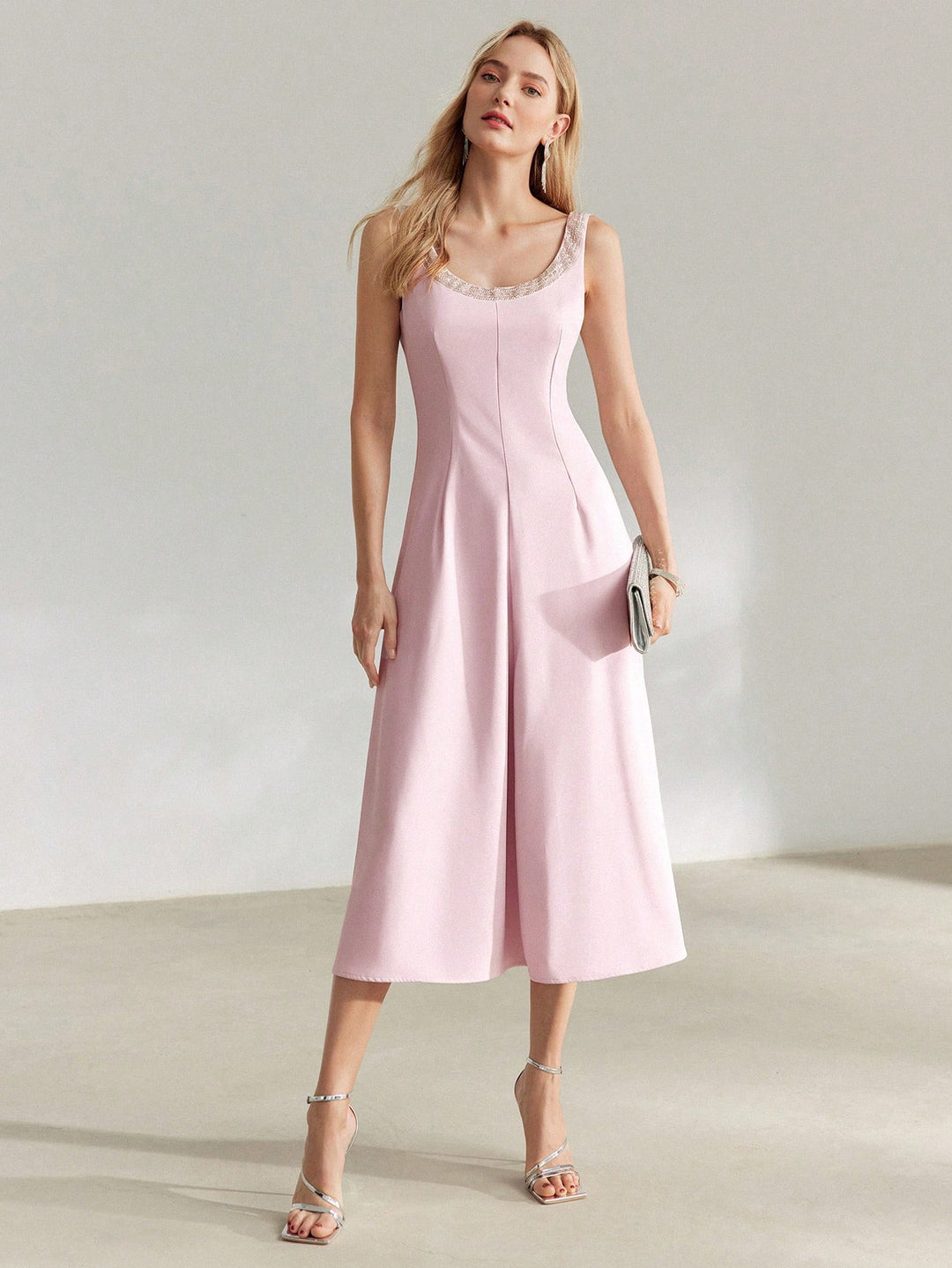 Rochie midi SHEIN, roz