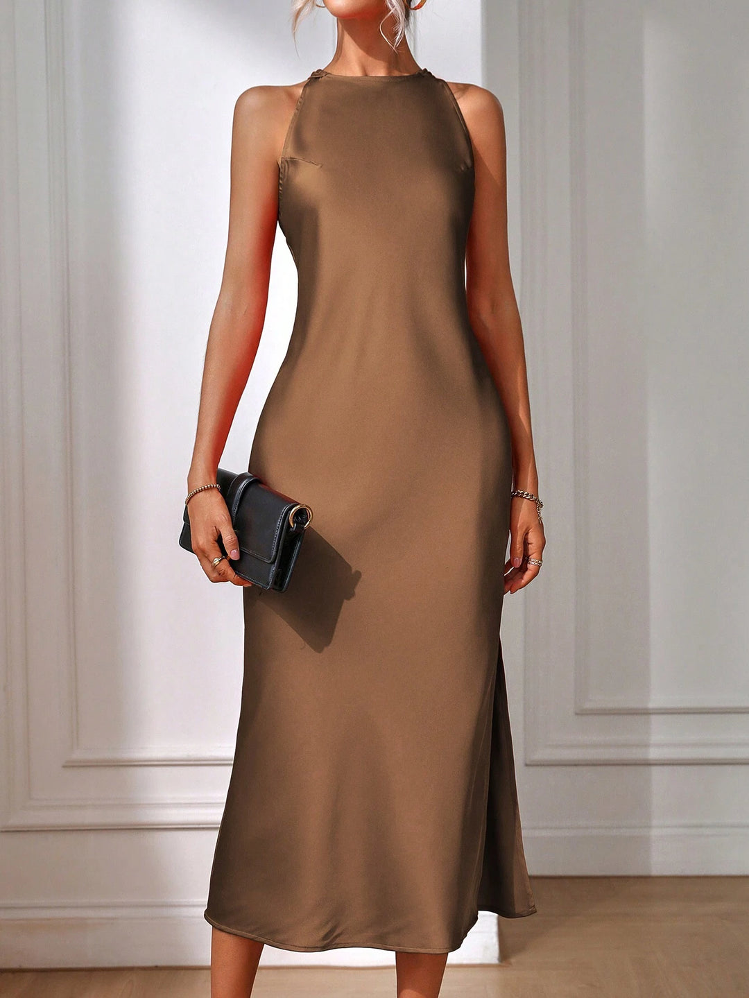 Rochie midi SHEIN, maro