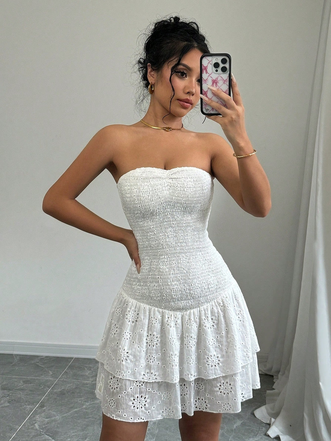 Rochie mini SHEIN, alb