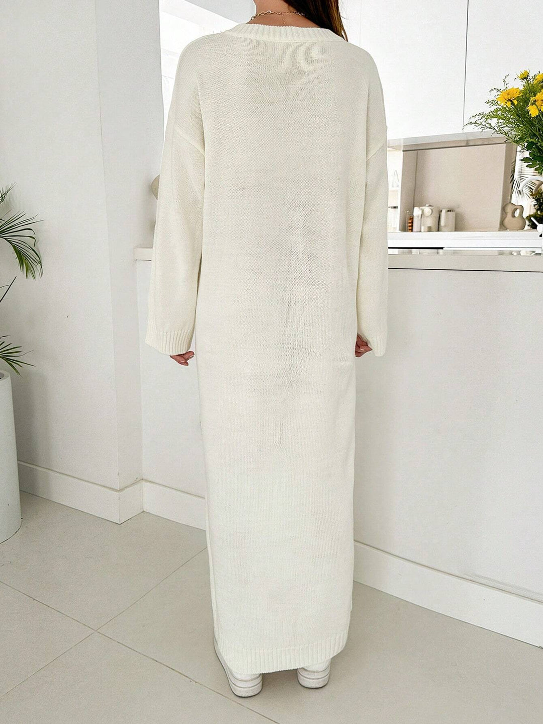 SHEIN maxi ruha, krém