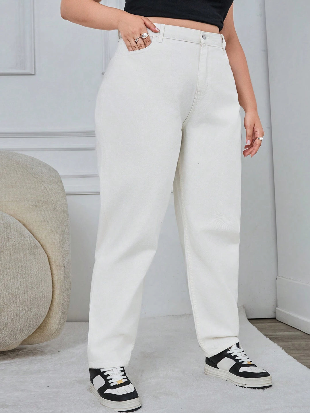 Jeans SHEIN, alb