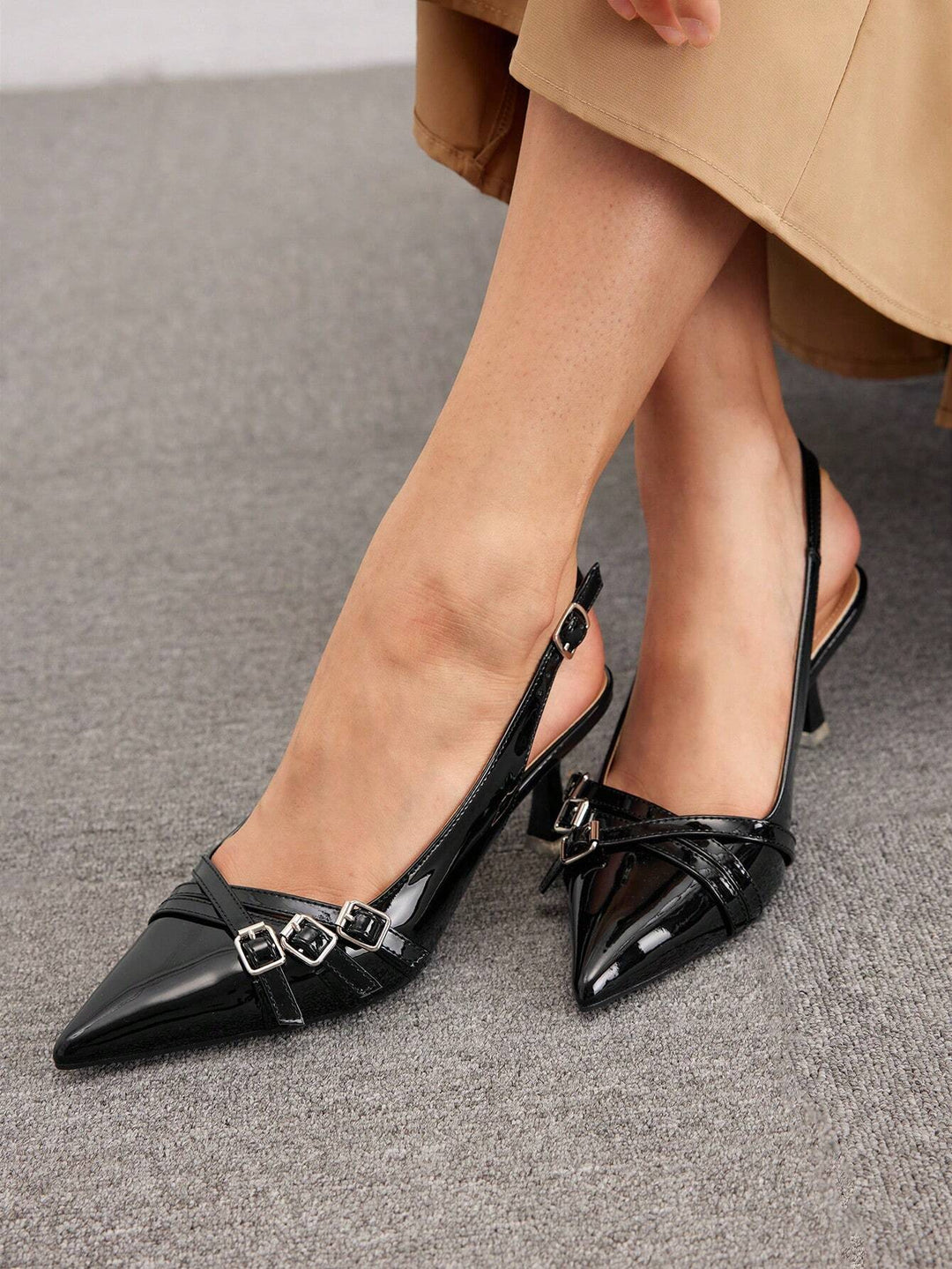 Pantofi cu toc SHEIN, negru