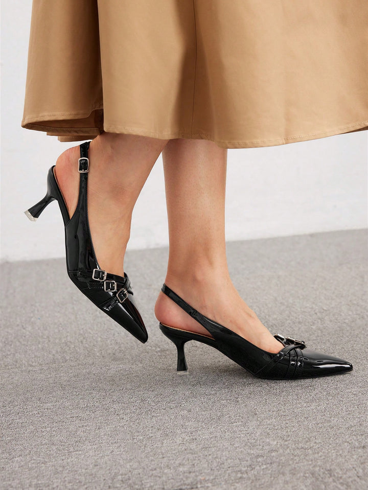 Pantofi cu toc SHEIN, negru