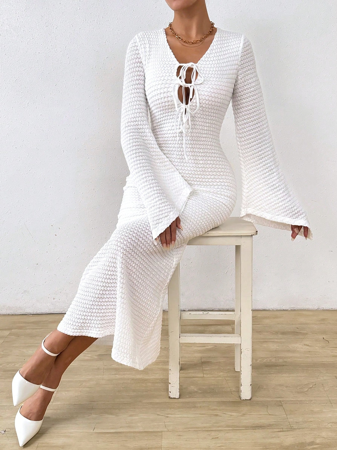 Rochie maxi SHEIN, alb