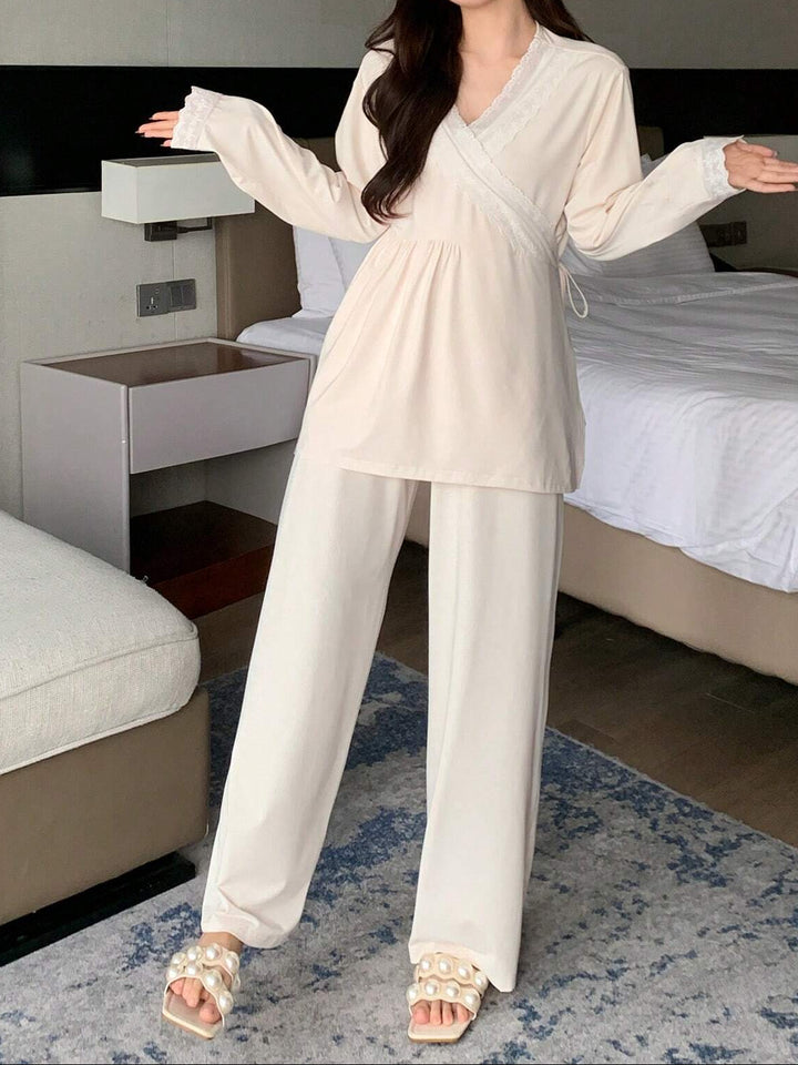 Compleu pijamale Shein, crem