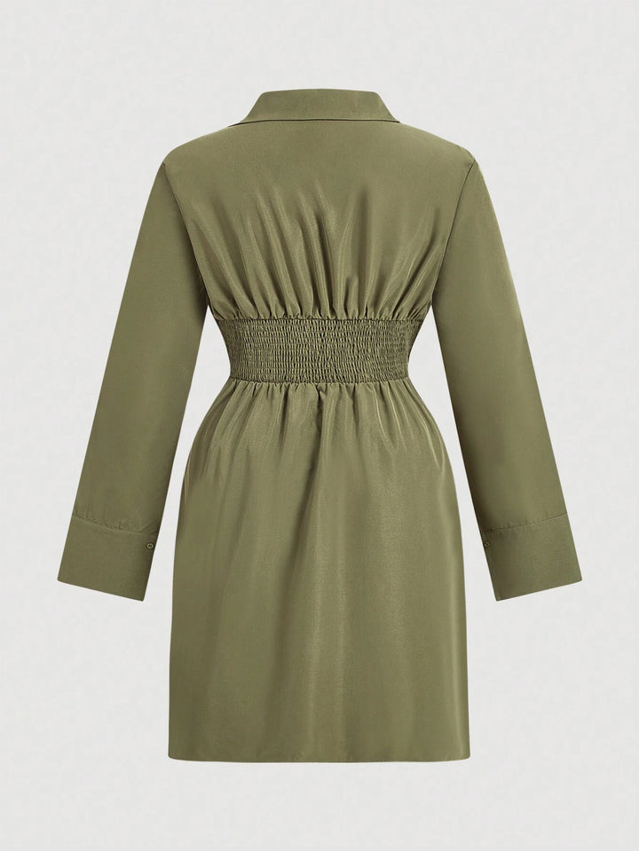 Rochie mini Shein Curve+, kaki