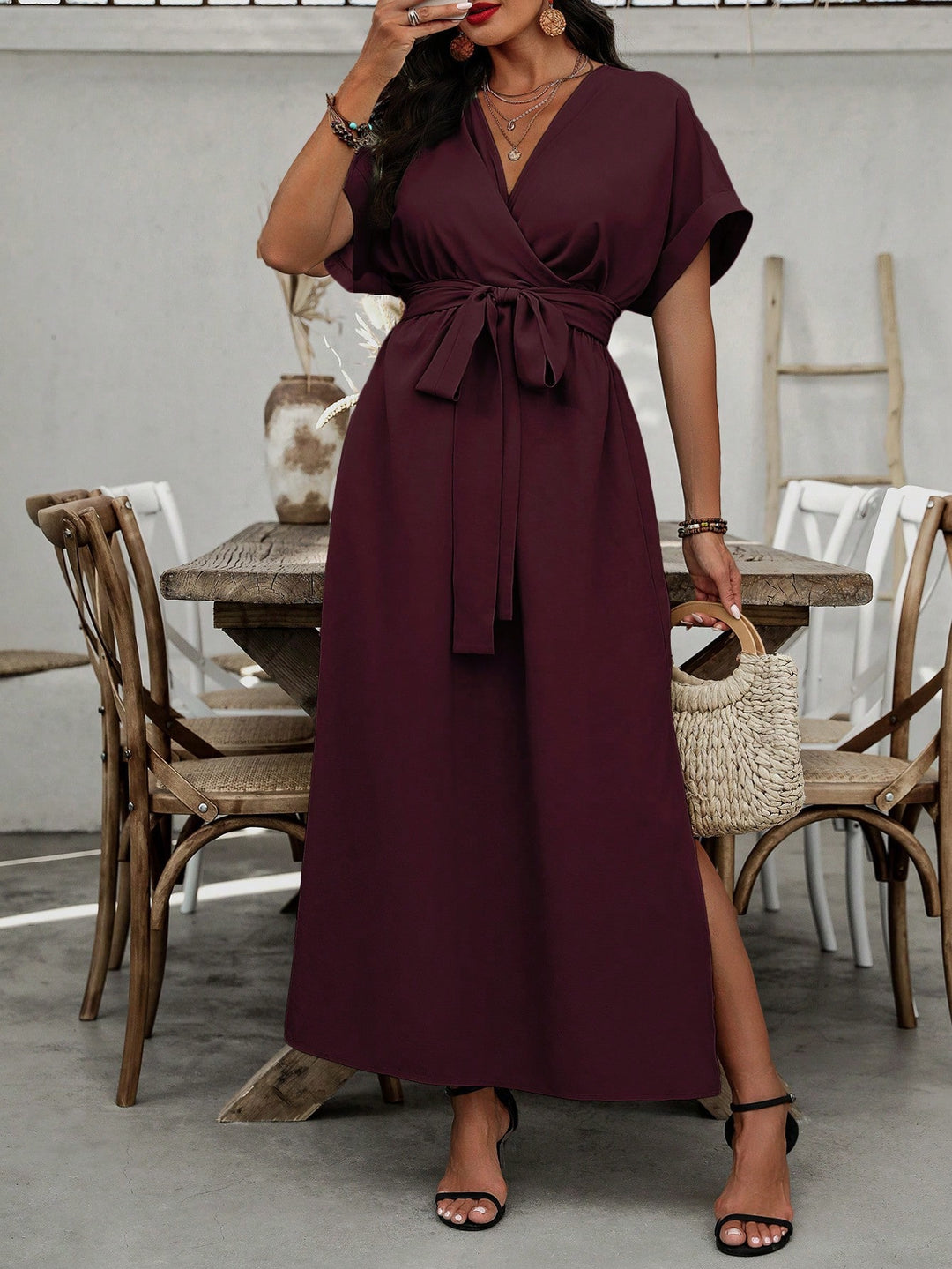 Rochie maxi SHEIN, vișiniu