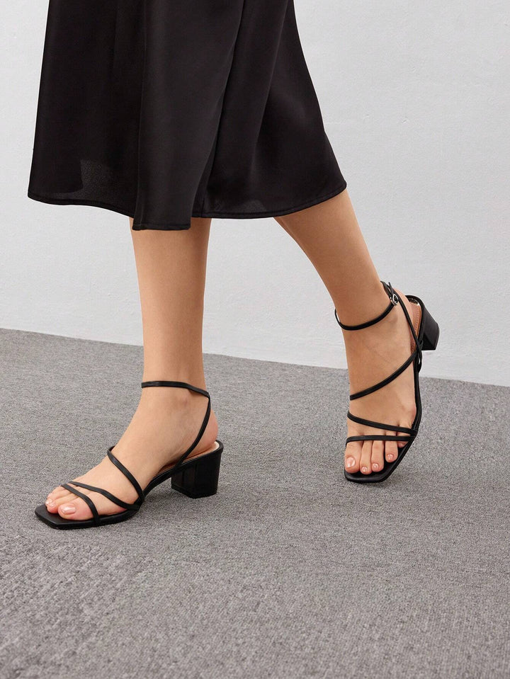 Sandale cu toc SHEIN, negru