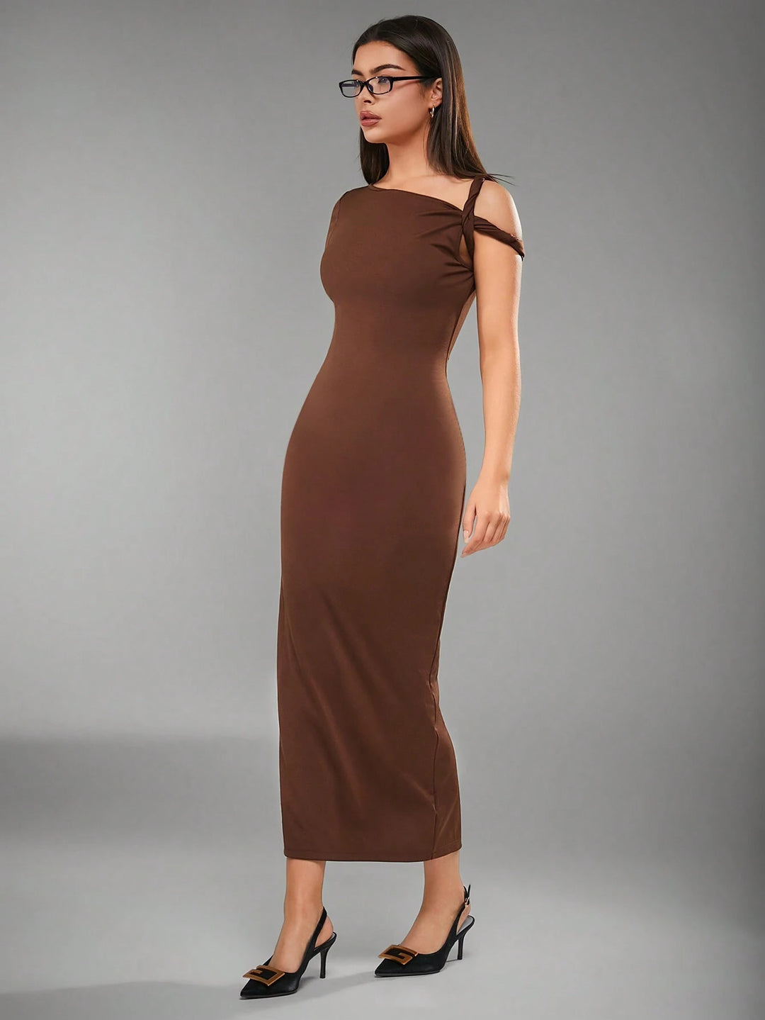 Rochie maxi SHEIN, maro
