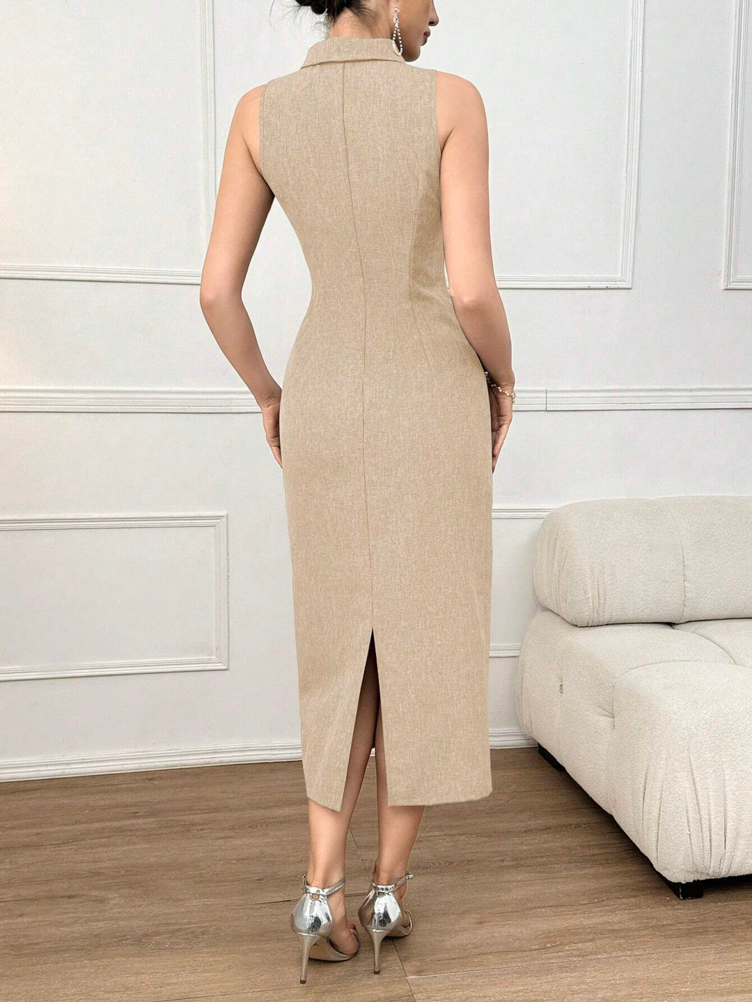 Rochie midi SHEIN, bej