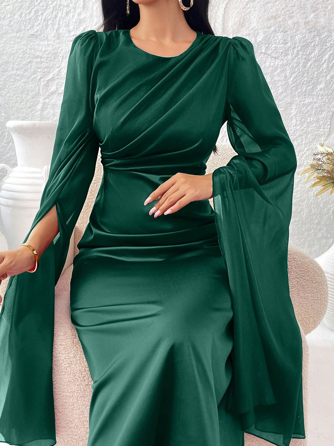 Rochie maxi SHEIN, verde