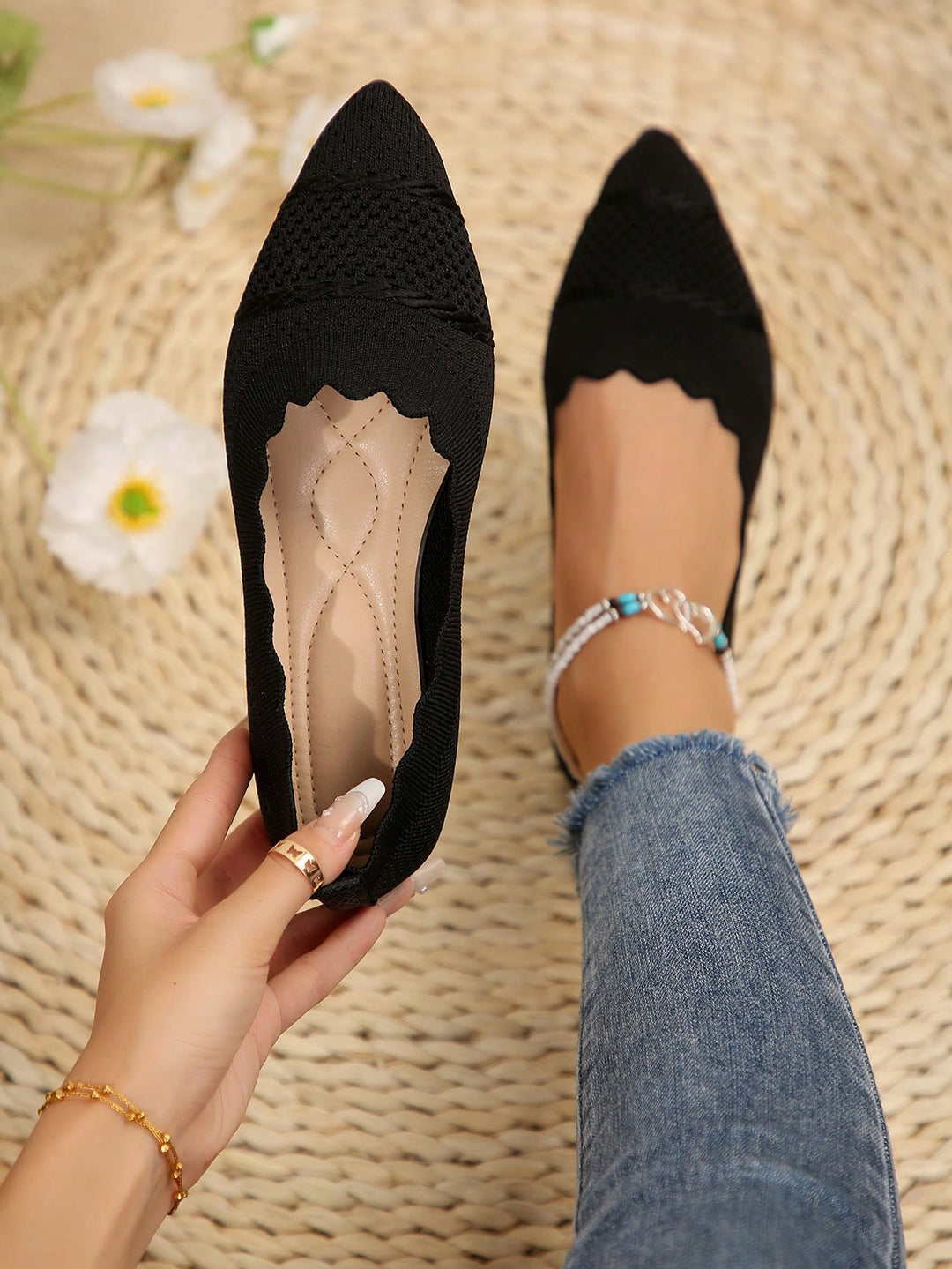 SHEIN balerina cipő, fekete
