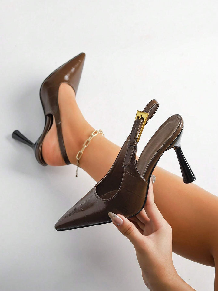Pantofi cu toc SHEIN, maro